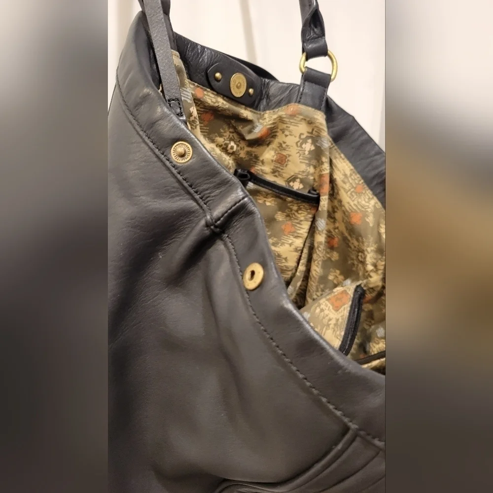 Ella Moss Black Leather Handbag/Shoulder bag